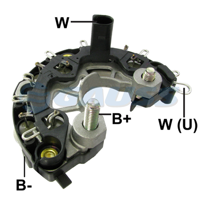 RECTIFICADOR MB MERCEDES BENZ VW VOLKSWAGEN 120AMP 6X50A AVALANCHE (ZENER) (GA261) TIPO BOSCH