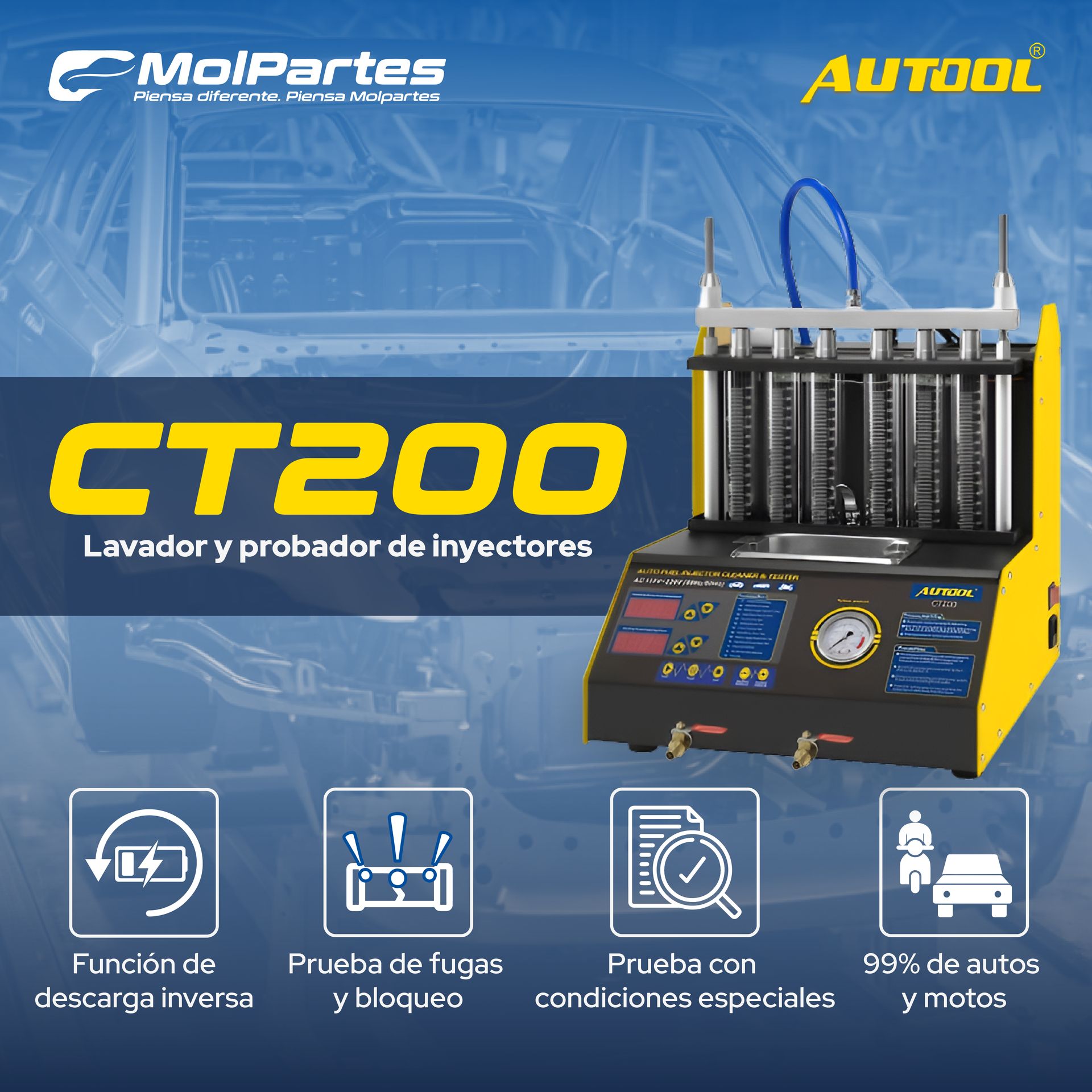 CT200 AUTOOL LAVADOR Y PROBADOR DE INYECTORES COLOMBIA