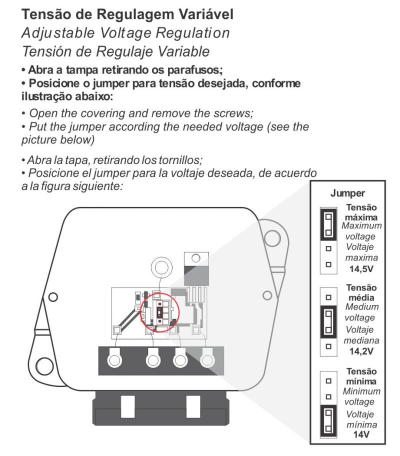REGULADOR FORD UNIVERSAL CON AJUSTE DE TENSION VOLTAJE 12 90 EXTERNO 4 TIPO MOTORCRAFT (GA1529)