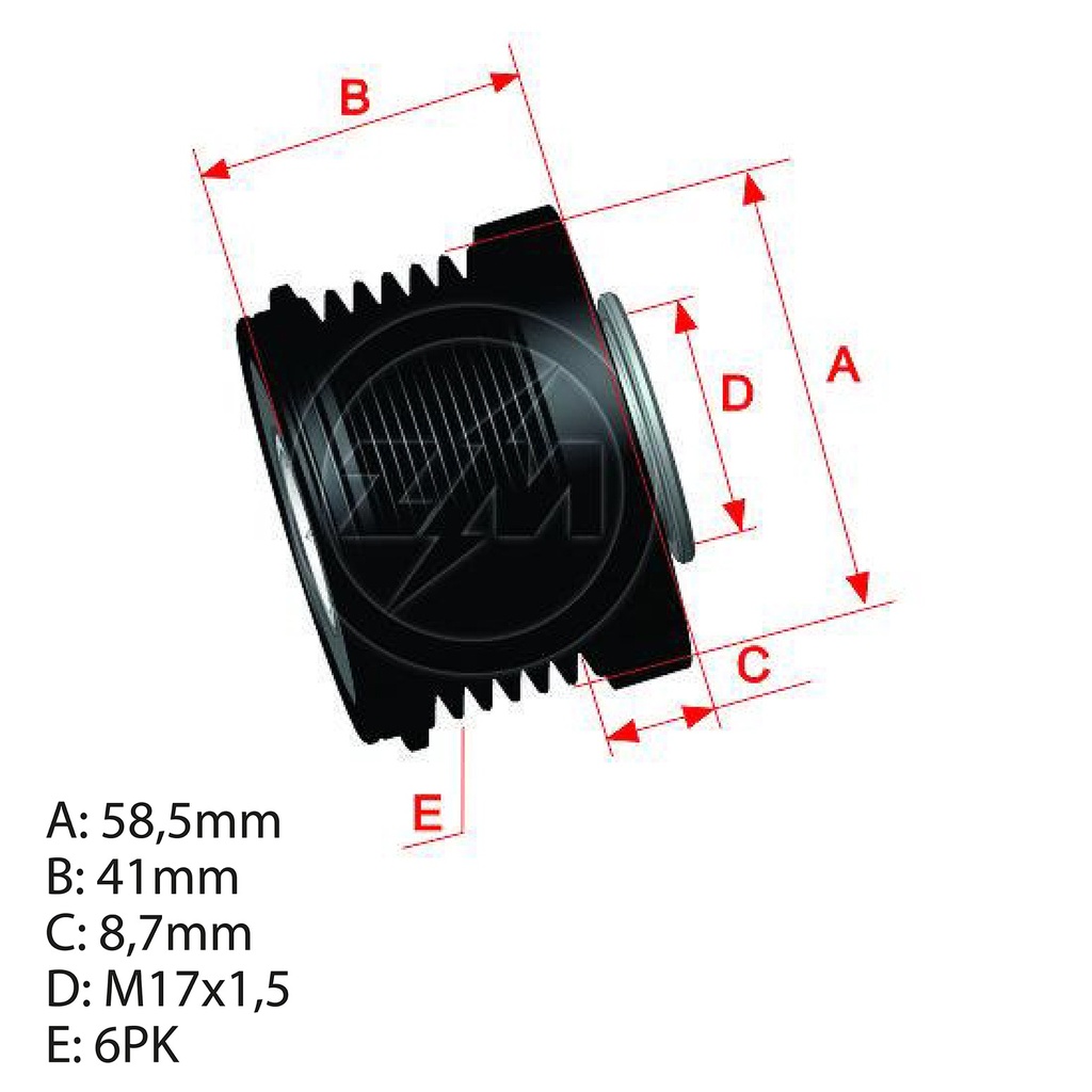 [5696.005.87] POLEA RUEDA LIBRE TOYOTA HIGHLANDER CAMRY 6C CW