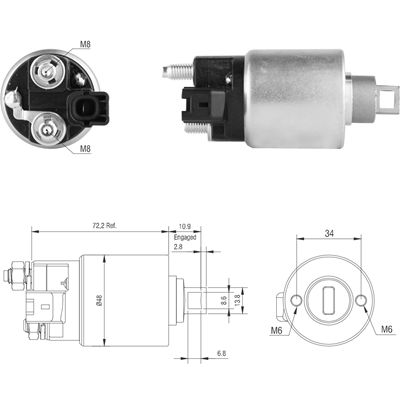 [02ZM-425] AUTOMATICO TOYOTA VIGO HILUX RAV 12V TIPO DENSO CONECTOR IZQUIERDA