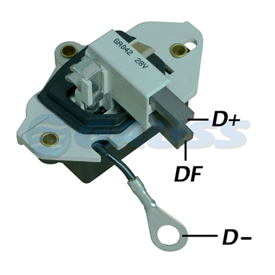 REGULADOR SCANIA CABLE MASA 24 105 CON ESCOBILLAS TIPO BOSCH (GA1547-GA1973)
