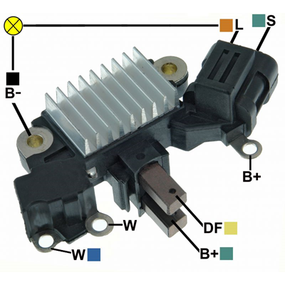 [07GA254] REGULADOR NISSAN FRONTIER 2.4 URVAN 12 2 L-S SEÑAL STATOR TIPO HITACHI L190G-33401 VRH2000-44 VR-H200