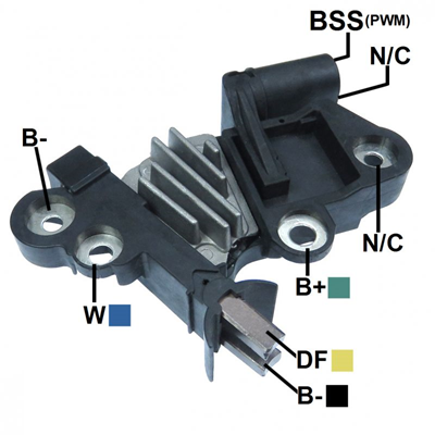 REGULADOR INTELIGENTE BMW 12V TIPO BOSCH TIPO BSS PS B+ GND F T:B ID:6 F00M346089 1986AE0045 GA348 12317561924 12317561939