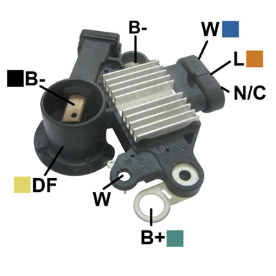 [07GA715] REGULADOR CHEVROLET OPTRA CONECTOR 3 PINES A LA DERECHA 12 CON STATOR 3 W-L-N C TIPO DELCO (GA1795)