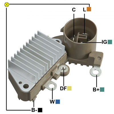 [07GA817] REGULADOR CHEVROLET SPRINT 3 TERMINALES C-IG-L TERMINAL L CON REACTANCIA 126000-0840 TIPO NIPPONDENSO