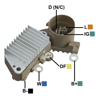 [07GA818] REGULADOR CHEVROLET SPRINT TERMINALES D-IG-L TERMINAL L SIN REACCION 126000-0720 TIPO NIPONDENSO