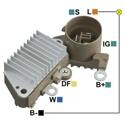 REGULADOR TOYOTA COROLLA TERCEL DAIHATSU CHARADE 12 CONECTOR REDONDO 3 S-IG-L TIPO NIPPONDENSO
