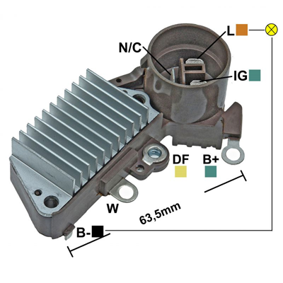 [07GA832] REGULADOR TOYOTA HONDA SUZUKI 12 CONECTOR REDONDO 3 N C-IG-L TIPO NIPPONDENSO