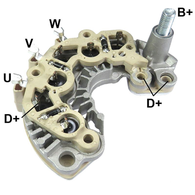 [07GA1608] RECTIFICADOR JAC VELOZ 2.0 16V 110AMP 6X50A M8X14MM AVALANCHE CON TRIDIODO 114MM (GA608) TIPO CHERY