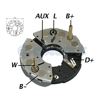 RECTIFICADOR FIAT ALLIS TRACTORES 75AMP 6X35A(GA028 GA034) TIPO BOSCH