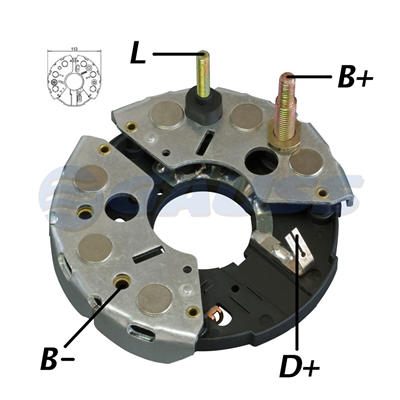 RECTIFICADOR CHEVROLET GM OPEL 65AMP 6X35A(GA028 GA029) TIPO BOSCH