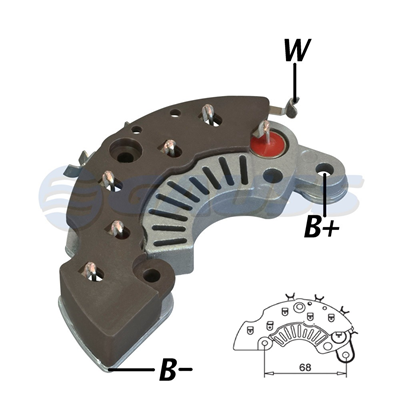 RECTIFICADOR DAEWOO UNIVERSAL 120AMP 6X50A(GA411 GA432) TIPO DELCO