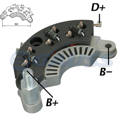 [07GA1714] RECTIFICADOR CHEVROLET ASTRA CORSA WIND OMEGA VECTRA 120AMP 6X50A (GA432 GA701) TIPO DELCO