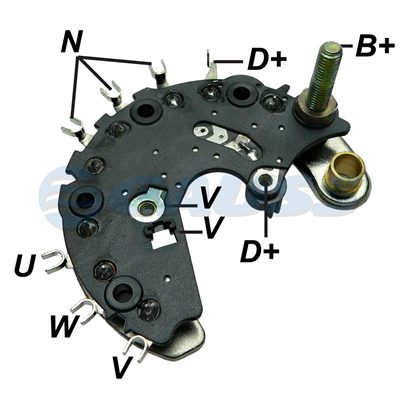 RECTIFICADOR VW VOLKSWAGEN GOLF 18 POLO 16 120AMP 6X50A TIPO VALEO