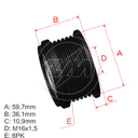 POLEA RUEDA LIBRE HYUNDAI ELANTRA I30 SANTAFE SONATA TUCSON 2.0 KIA KARENS CERATO SPORTAGE 2.0 16X6 3732227010 3732227012 5460