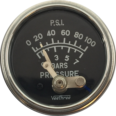 MARCADOR ACEITE MECANICO 100PSI SISTEMA MORPHY 52MM ARO CROMADO