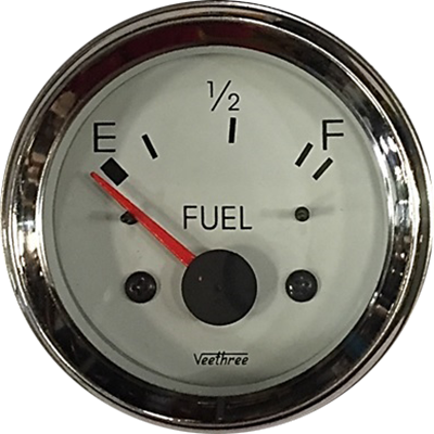 [16267121] MARCADOR GASOLINA SIN FLOTADOR 24V TABLERO BLANCO ARO CROMADO