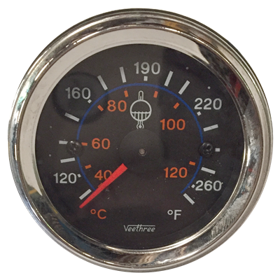 MARCADOR TEMPERATURA AGUA MECANICO 72" 1.83M ARO CROMADO