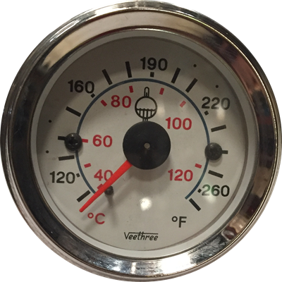 MARCADOR TEMPERATURA AGUA MECANICO 72" 1.83M TABLERO BLANCO ARO CROMADO