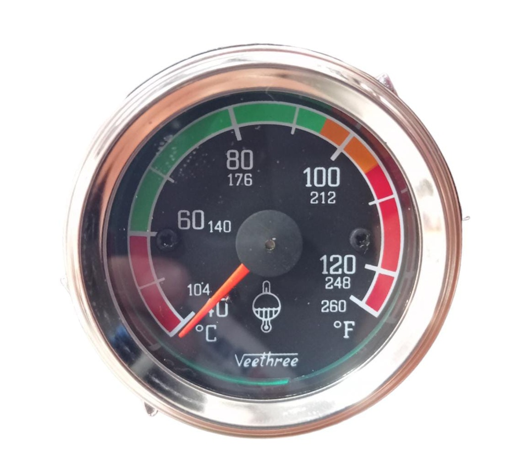 MARCADOR TEMPERATURA AGUA MECANICO 200" 5.08MM ESCALA COLOR ARO CROMADO