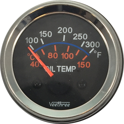 [16270982] MARCADOR TEMPERATURA ACEITE ELECTRICO 12V 40°-150° ARO CROMADO