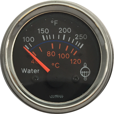 MARCADOR TEMPERATURA AGUA ELECTRICO 24V 40Ø-120Ø ARO CROMADO