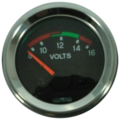 [16220945] VOLTIMETRO 52MM 12V ESCALA 8-16 ARO CROMADO