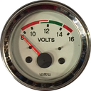 VOLTIMETRO 52MM 12V ESCALA 8-16 COLOR TABLERO BLANCO ARO CROMADO