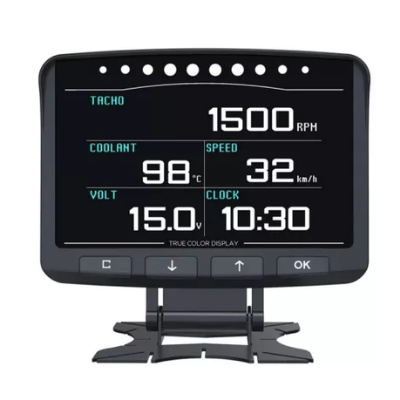 [04X50PRO] MEDIDOR DIGITAL CON ESCANER OBD2 PARA VEHICULOS CON MEDICION DE TEMPERATURAS RPMS VELOCIMETRO VOLTAJE Y HORA MEDIDA 3.7" X 3.5"