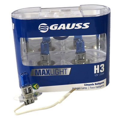 BOMBILLO HALOGENO H3 PK22S 12V 100W FARO MAXLIGHT 110% MAS LUZ 5000K PREMIUM DUOPACK BLISTER 62201CBA