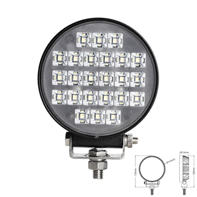 [28GL502] EXPLORADORA LED REDONDA 1800LUMENS 114MM ALTO 135MM X 39.3MM PROFUNDIDAD 9-32V 24X1W