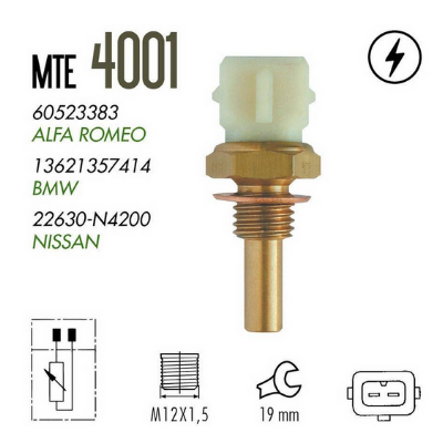 [46R4001] SENSOR TEMPERATURA REFRIGERANTE (ECT) NISSAN B14 2P 22630P8100 7700582688 94205866 8942058660