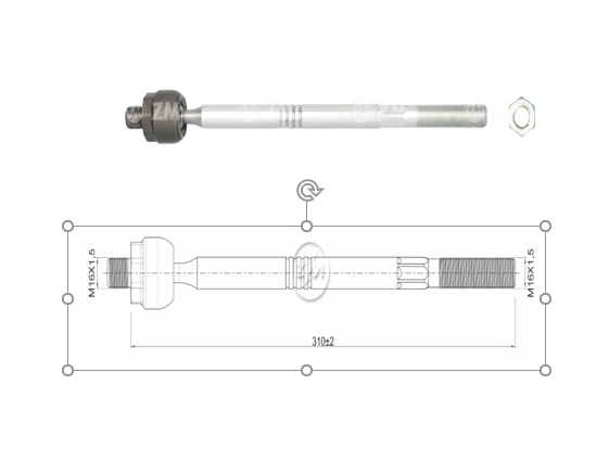 [51ZM-17011202] TERMINAL AXIAL VOLKSWAGEN CADDY - III 2004 - 2 L:310RC:M16-1 50RP:M16-1 50TP:119N.MTC132N.M 