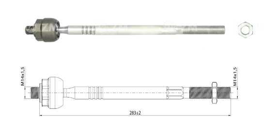 TERMINAL AXIAL CHEVROLET CHEVY (HIDRAULICO) CHEVROLET CORSA MACHO L:283RC:M14-1 50RP:M14-1 50TP:78N.MTC86N.M