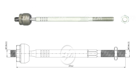 TERMINAL AXIAL FORD FIESTA V, ECOSPORT 4X2 (SUPERCHARGER) 2001 - L:272RC:M14-1 50RP:M14-1 50TP:78N.MTC86N.M