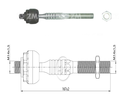 [51ZM-17011651] AXIAL DIRECCION HONDA CIVIC 1.5 1.6 1994-2000 CRX 1.6 1992-1997