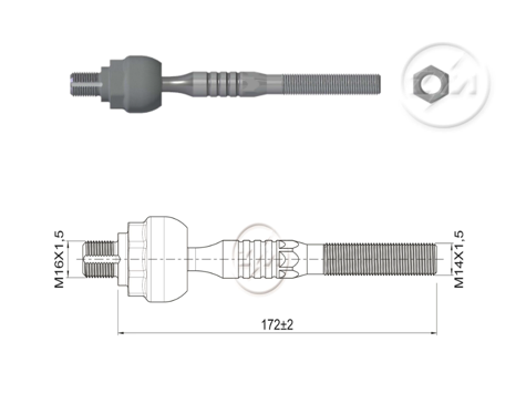 TERMINAL AXIAL KIA CERATO 09 14 FORTE 09 13 L:172RC:M16-1 50RP:M14-1 50TP:119N.MTC86N.M 
