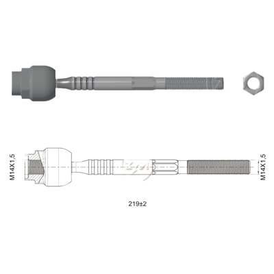 TERMINAL AXIAL FIAT DUNA FIORINO 91 PREMIO 91 UNO 92-08 L:219 RC:M14-1 50 RP:M14-1 50 TP:86N.M MTC:78N.M