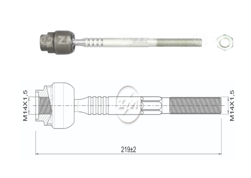 TERMINAL AXIAL FIAT DUNA FIORINO 91 PREMIO 91 UNO 92-08 L:219 RC:M14-1 50 RP:M14-1 50 TP:86N.M MTC:78N.M