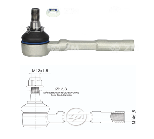 [51ZM-27011402] TERMINAL DIRECCION CHEVROLET ASTRA 1.8 2.0 2001-2008 ZAFIRA 2.0 2002-2008