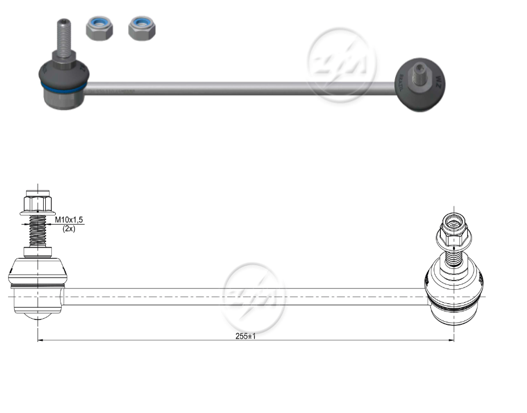 [51ZM-37011063] BIELETA BARRA ESTAB DEL DER RENAULT TWINGO 1.2 1994-2012 8 VALVULAS 16 VALVULAS (L:255) TNK RL0050