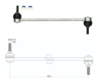 [51ZM-37011064] BIELETA BARRA ESTAB RENAULT DUSTER 1.6 2.0 4X2 4X4 2013-2021 OROCH 2.0 2017-2023 CAPTUR 2,0 2017-2020 (l:295) TNK RL4411