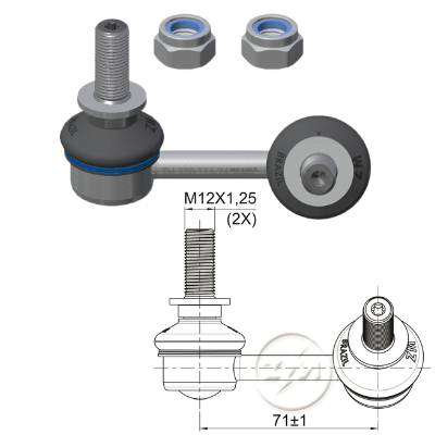 BIELETA BARRA ESTAB. DEL DER NISSAN FRONTIER 17- NAVARA D23 RENAULT ALASKAN LC:71RP:M12-1 25TC87N.M 