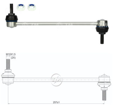 BIELETA BARRA ESTAB. DEL NISSAN MARCH TIIDA VERSA CHEVROLET AVEO RENAULT MEGANE 2 MAZDA 2 LC:257RP:M10-1 50TC46N.M