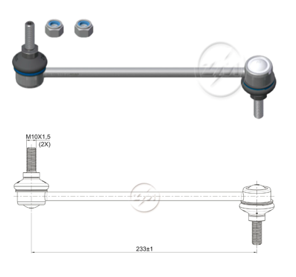[51ZM-37011841] BIELETA BARRA ESTAB DEL DER KIA PICANTO MORNING 1.1 2005-2011 HYUNDAI I10 1.1 1.2 2009-2015 GRAND I10 1.0 1.2 2015-2023 (L:233) TNK KIL484