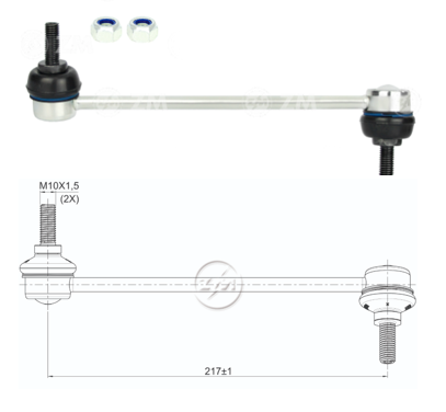 [51ZM-37011843] BIELETA BARRA ESTAB DEL DER KIA PICANTO ION 1.0 1.2 2012-2017 HYUNDAI I20 2015-2018 (L:217) TNK HL401J