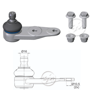 [51ZM-47012050] ROTULA SUSPENSION RENAULT R9 1.4 1988-1998 CLIO I 1.4 1995-1999 TWINGO 1.2 1994-2012 R19 1.4 1.8 1994-2000 R21 1986-1994 TNK TRA009