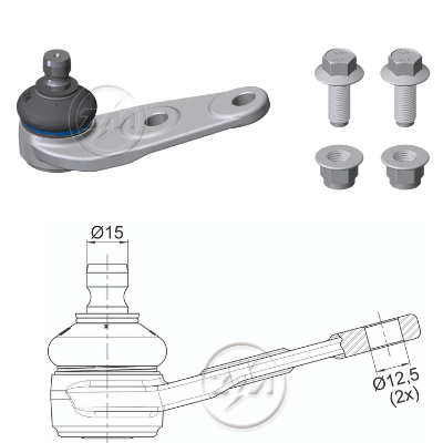 [51ZM-47012304] ROTULA SUSPENSION IZQ VOLKSWAGEN GOL 1.6 1.8 1995-2000 PARATI 1.6 1.8 1995-1998