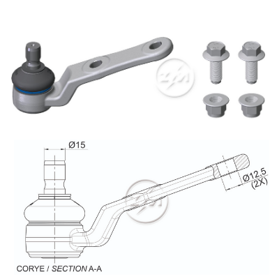 ROTULA INF CHEVROLET CHEVY (MECANICO) CORSA CAR:Ø15 0IC-PERNOØ15 0AGUJERO:Ø12 5